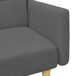 vidaXL Canapé-lit à 2 places avec repose-pied gris foncé tissu