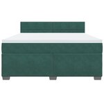 vidaXL Sommier à lattes de lit et matelas Vert foncé 180x200cm Velours
