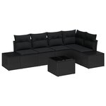 vidaXL Ensemble de Canapé de Jardin de 6 Pièces avec Coussins Beige Rattan