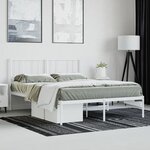 vidaXL Cadre de lit métal avec tête de lit blanc 120x190 cm