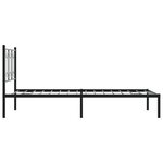 vidaXL Cadre de lit métal avec tête de lit noir 107x203 cm