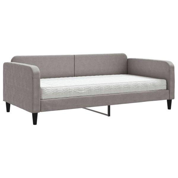 vidaXL Lit de jour avec matelas taupe 100x200 cm tissu