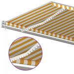vidaXL Auvent automatique capteur de vent/LED 500x300cm Jaune et blanc
