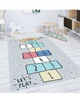 Tapis enfant Marelle 80 x 150 cm - Argenté