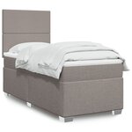 vidaXL Sommier à lattes de lit avec matelas Taupe 90x190 cm Tissu
