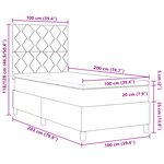 vidaXL Lit à ressort avec matelas gris foncé 100x200 cm Tissu