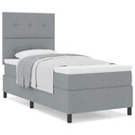 vidaXL Lit Box Spring avec Matelas Gris Clair 100x200 cm Tissu