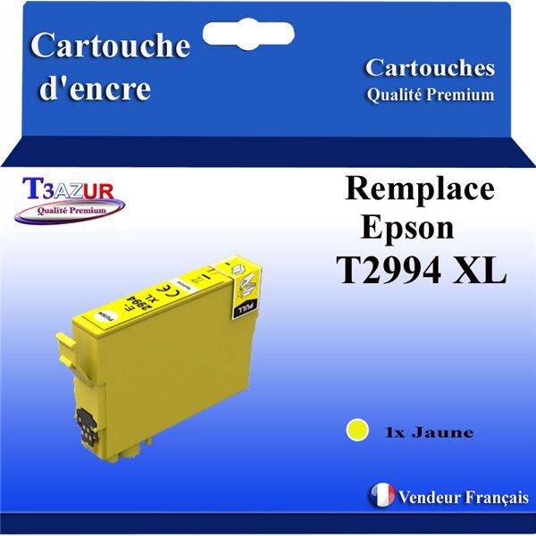 T3AZUR - Cartouches compatibles avec Epson Expression Home XP-332  XP-335  XP-342  XP-345  XP-352  XP-355  T2994 (série Kiwi) - Jaune
