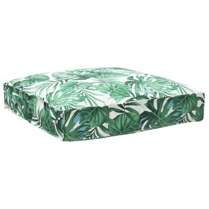 vidaXL Coussin de palette pour siège à motif feuille 80x80x12 cm en tissu Oxford