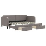 vidaXL Lit de jour avec gigogne et tiroirs sans matelas taupe 80x200cm