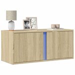 vidaXL Meuble TV mural avec lumières LED chêne sonoma 80x31x35 cm