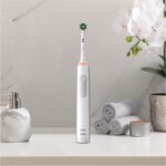 Brosse à dents électrique ORAL-B- 3 brossettes incluses - blanc - sans fil