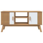vidaXL Meuble TV OLDEN blanc et marron 114x43x57 cm bois de pin massif