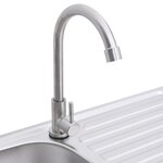 vidaXL Évier de camping Seul lavabo avec robinet Acier inoxydable