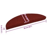 vidaXL Tapis d'escalier auto-adhésif Poinçon aiguilleté 15 Pièces Rouge