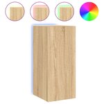 vidaXL Meubles TV muraux lumières LED 2 Pièces chêne sonoma 30 5x35x70 cm