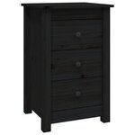 vidaXL Table de chevet Noir 40x35x61 5 cm Bois de pin massif