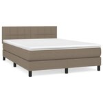 vidaXL Sommier à lattes de lit avec matelas Taupe 140x190 cm Tissu