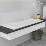 vidaXL Lavabo encastré 101 x 39 5 x 18 5 cm Céramique Blanc