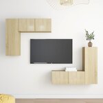 vidaXL Ensemble de meubles TV 4 Pièces Chêne sonoma Bois d'ingénierie