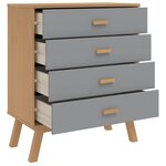 vidaXL Armoire à tiroirs OLDEN gris et marron bois de pin solide