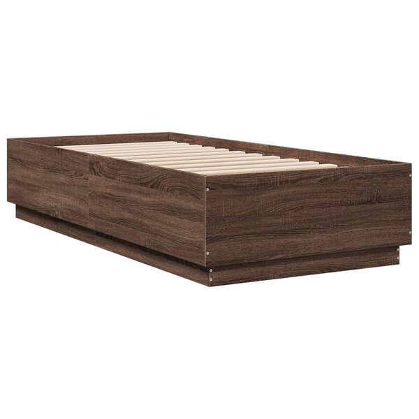 vidaXL Cadre de lit chêne marron 90x200 cm bois d'ingénierie