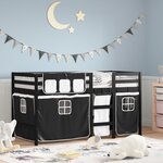 vidaXL Lit mezzanine pour enfants avec rideaux sans matelas 80x200 cm