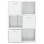vidaXL Armoire de rangement Blanc brillant Bois d’ingénierie