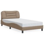 vidaXL Cadre de lit avec LED sans matelas cappuccino 100x200 cm