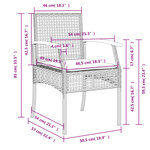 vidaXL Ensemble à manger de jardin et coussins 3 Pièces Beige poly rotin