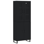 vidaXL Buffet haut Noir 69 5x34x180 cm Bois d'ingénierie