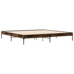 vidaXL Cadre de lit chêne fumé 180x200 cm bois d'ingénierie et métal