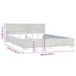 vidaXL Cadre de lit sans matelas Gris Rotin naturel 180x200 cm