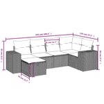 vidaXL Salon de jardin avec coussins 6 Pièces beige résine tressée