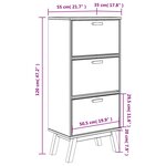 vidaXL Armoire à chaussures OLDEN marron 55x35x120 cm bois pin massif