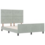 vidaXL Lit Gris clair 160x200 cm Velours