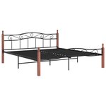 vidaXL Cadre de lit sans matelas noir métal bois chêne 200x200 cm