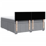 vidaXL Sommier à lattes de lit avec matelas Gris clair 180x200cm Tissu
