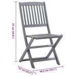 vidaXL Chaises pliables d'extérieur lot de 4 et coussins Bois d'acacia