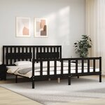 vidaXL Cadre de lit sans matelas noir 200x200 cm bois massif de pin