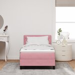 vidaXL Lit à ressort avec matelas Rose Simple Velours