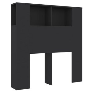 vidaXL Armoire de tête de lit Noir 100x18 5x104 5 cm