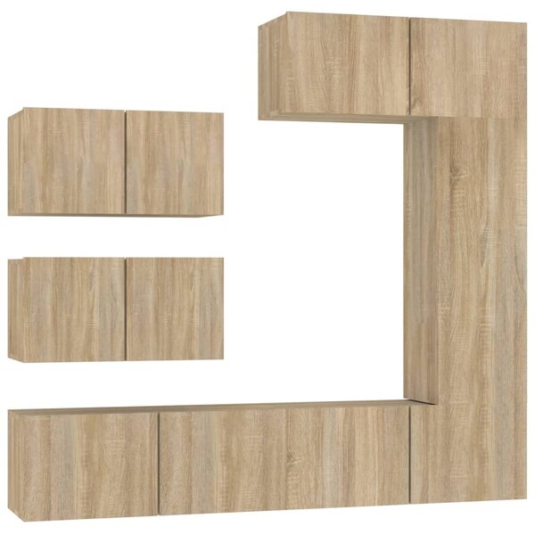 vidaXL Ensemble de meubles TV 6 Pièces Chêne sonoma Bois d'ingénierie