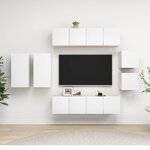 vidaXL Ensemble de meubles TV 8 Pièces Blanc Bois d'ingénierie