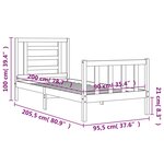 vidaXL Cadre de lit sans matelas blanc 90x200 cm bois de pin massif