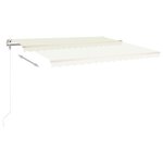 vidaXL Auvent manuel rétractable avec poteaux 4 5x3 m Crème