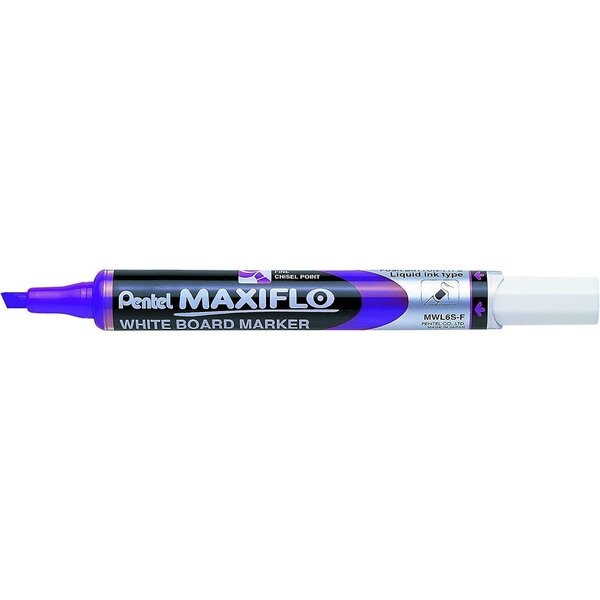 Marqueur tableaux blancs maxiflo  pointe biseautée moyenne  violet x 12 pentel