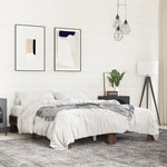vidaXL Cadre de lit chêne marron 150x200 cm bois d'ingénierie et métal
