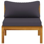 vidaXL Canapé de jardin à 3 places avec coussin Bois d'acacia massif