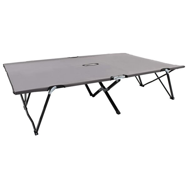 vidaXL Chaise longue pliable 2 places Gris Acier